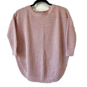 Express Sweater Side Splits Scoop Hem Muted Pink Size XS